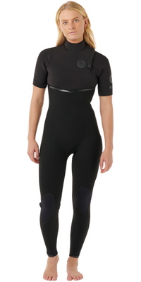 2026 Rip Curl Da Donna E-Bomb 2mm Zip Free Manica Corta Muta 16WWFS - Black